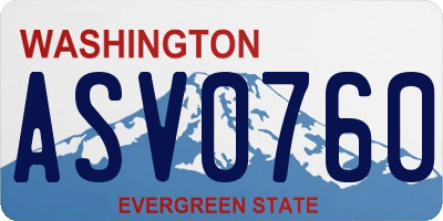 WA license plate ASV0760