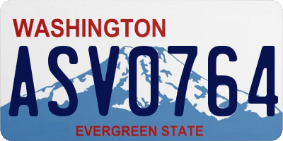 WA license plate ASV0764