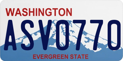 WA license plate ASV0770