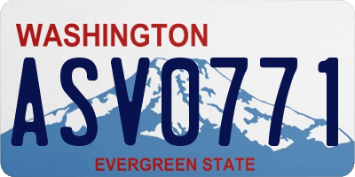 WA license plate ASV0771
