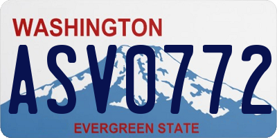 WA license plate ASV0772