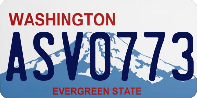 WA license plate ASV0773