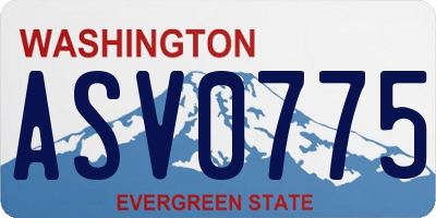WA license plate ASV0775
