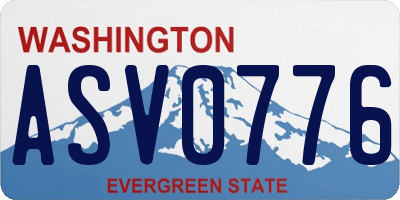 WA license plate ASV0776