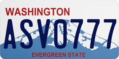 WA license plate ASV0777