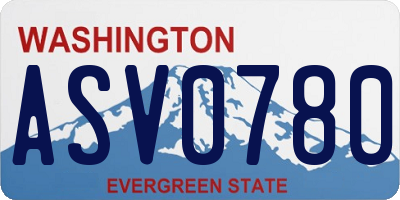 WA license plate ASV0780