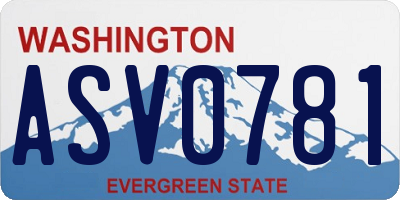 WA license plate ASV0781