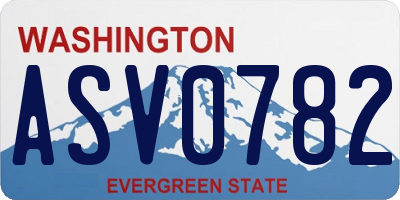 WA license plate ASV0782