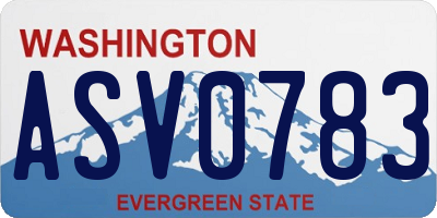 WA license plate ASV0783