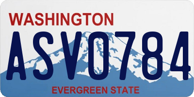 WA license plate ASV0784