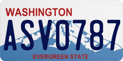 WA license plate ASV0787