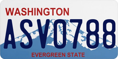 WA license plate ASV0788