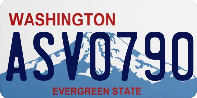 WA license plate ASV0790