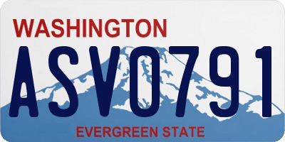 WA license plate ASV0791