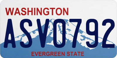 WA license plate ASV0792