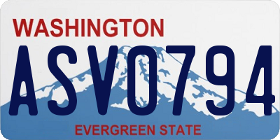 WA license plate ASV0794