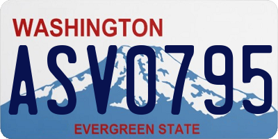 WA license plate ASV0795