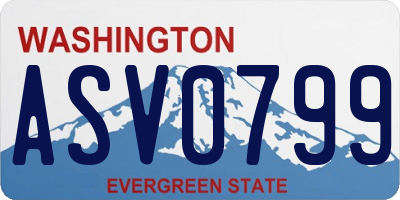 WA license plate ASV0799
