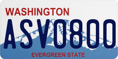 WA license plate ASV0800