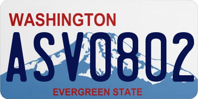 WA license plate ASV0802