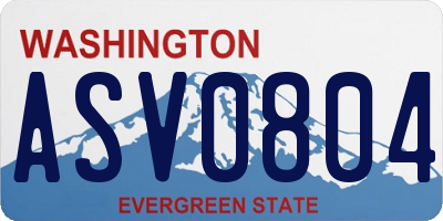 WA license plate ASV0804