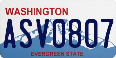 WA license plate ASV0807