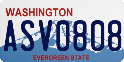 WA license plate ASV0808