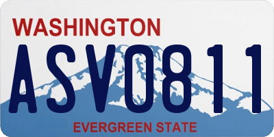 WA license plate ASV0811