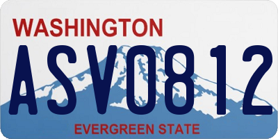 WA license plate ASV0812
