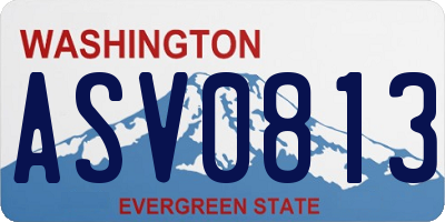 WA license plate ASV0813