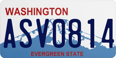 WA license plate ASV0814
