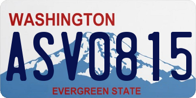 WA license plate ASV0815