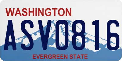 WA license plate ASV0816