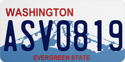WA license plate ASV0819