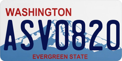WA license plate ASV0820