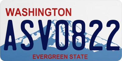 WA license plate ASV0822