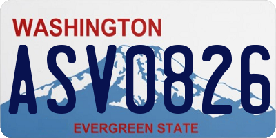 WA license plate ASV0826