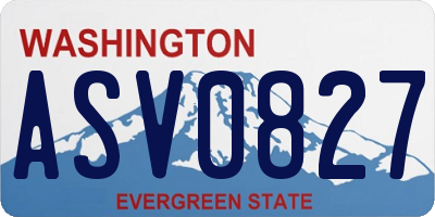 WA license plate ASV0827
