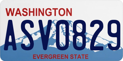 WA license plate ASV0829