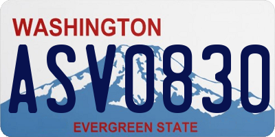 WA license plate ASV0830