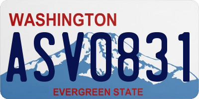 WA license plate ASV0831