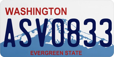 WA license plate ASV0833