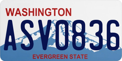 WA license plate ASV0836