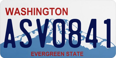 WA license plate ASV0841