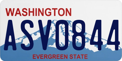 WA license plate ASV0844