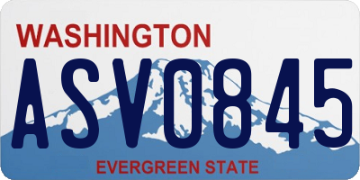 WA license plate ASV0845