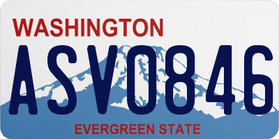 WA license plate ASV0846