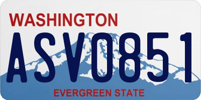 WA license plate ASV0851