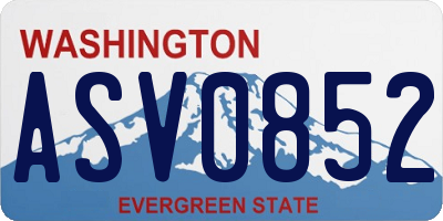 WA license plate ASV0852