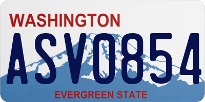 WA license plate ASV0854